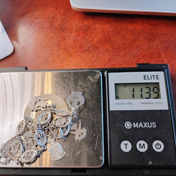 Vtg Malaya Malaysia Military Symbol Charm Bracelet Sterling Silver 11.3g 7" - Picture 9 of 9